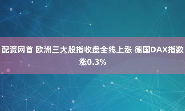 配资网首 欧洲三大股指收盘全线上涨 德国DAX指数涨0.3%