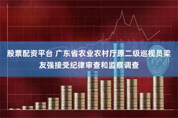 股票配资平台 广东省农业农村厅原二级巡视员梁友强接受纪律审查和监察调查