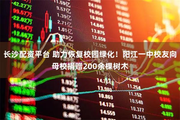 长沙配资平台 助力恢复校园绿化！阳江一中校友向母校捐赠200余棵树木